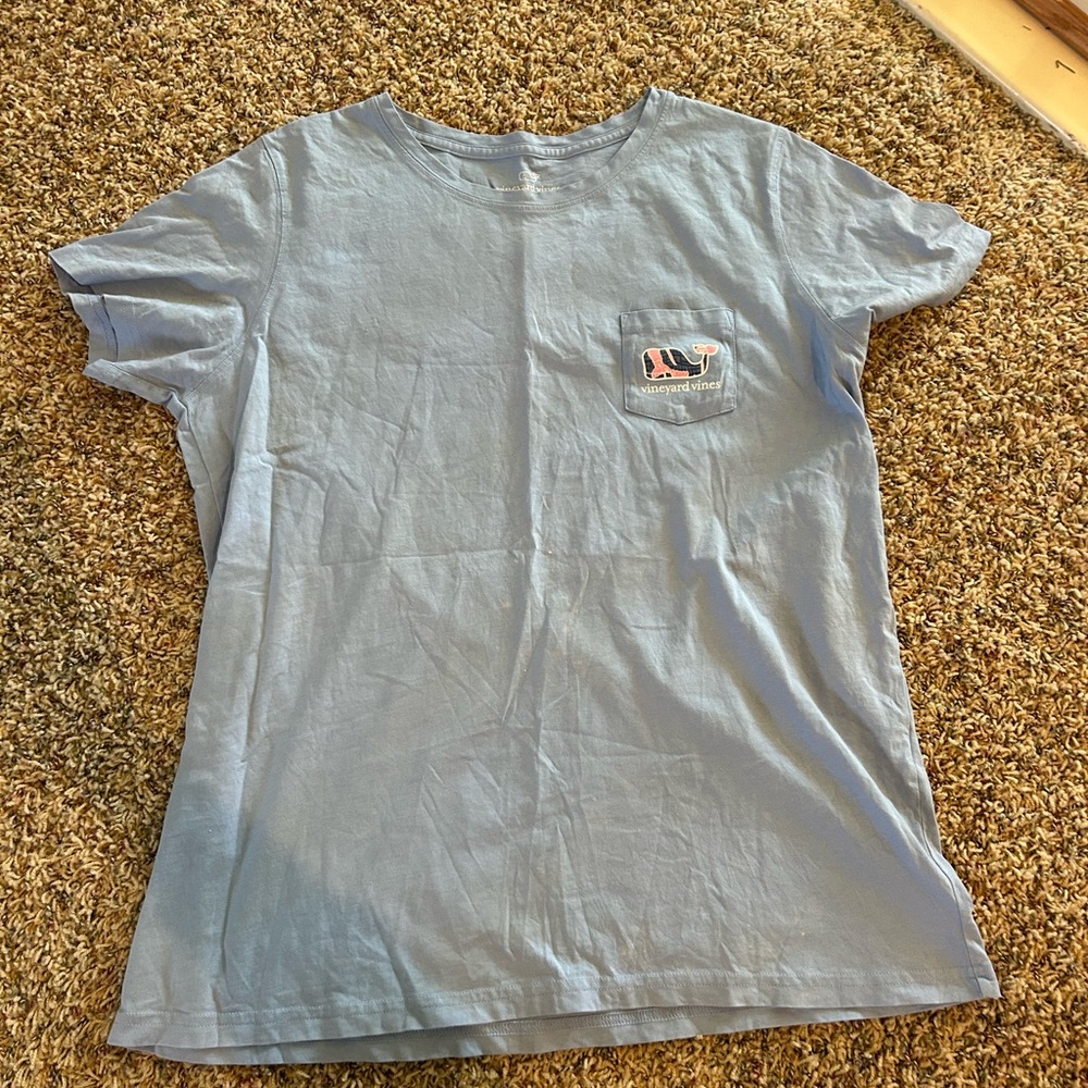 Vineyard Vines Sky Blue Pocket Whale Tee